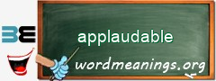WordMeaning blackboard for applaudable